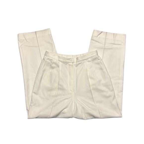 Vintage Pendleton White Dress Pants Trouser Size 10 Pleated Virgin Wool Hi-rise - Picture 4 of 12